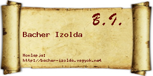Bacher Izolda névjegykártya