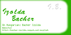 izolda bacher business card
